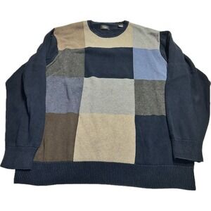Vintage Men's XL COLOR BLOCK  Wool Pullover Sweater by‎ Haggar 100% Cotton